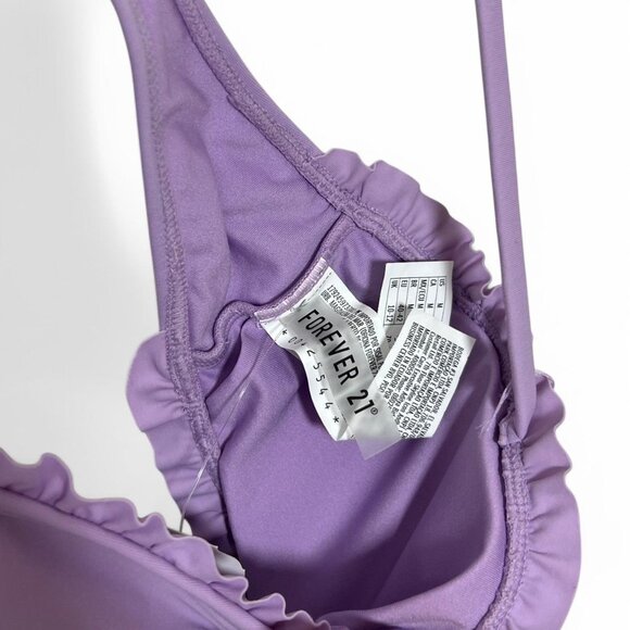 Forever 21 NWT Lavender Purple Frill Bandeau Bikini Withβ Straps ππ«οΈπ - Picture 3 of 4